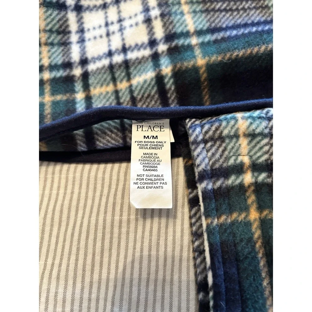 The Children's Place‎ Dog Plaid Moose Pajamas Size Medium Micro Fleece Green